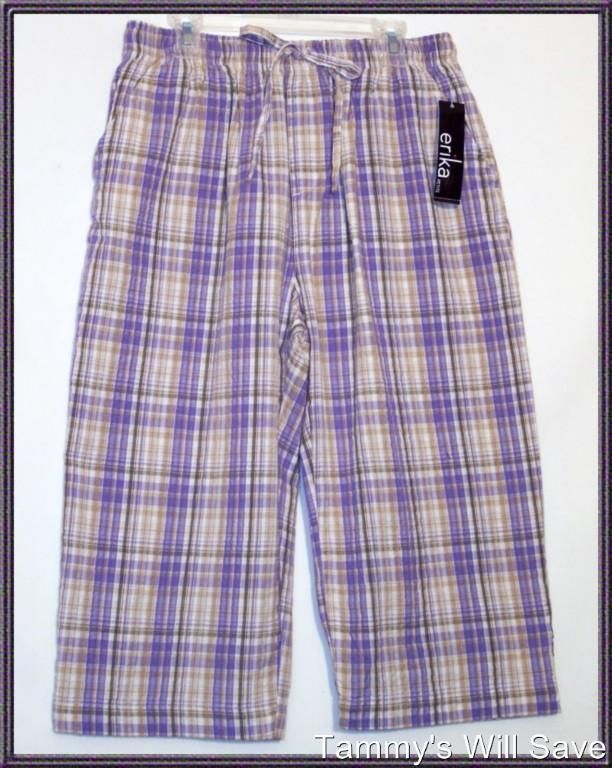 Erika Elastic Waistband Dahlia Plaid Capri Pants PM