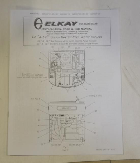 Elkay Wall Mounted Water Cooler Drinking Fountain Barrier Free EZS8L