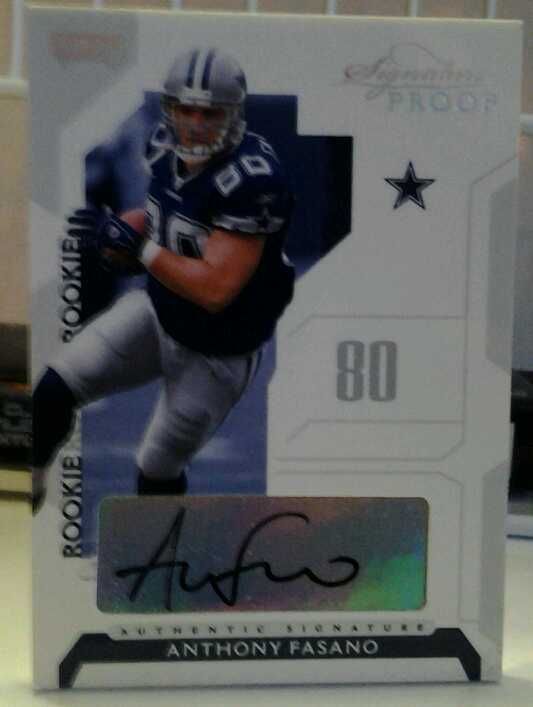 Anthony Fasano Autographed Signature Card