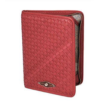 NEW ELLIOTT LUCCA WOVEN LEATHER KINDLE FIRE NOOK EREADER CASE SCARLET