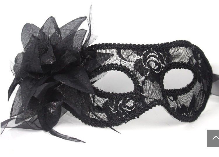   mask halloween face mask Black Sexy Lace feather Flower VENICE Masks