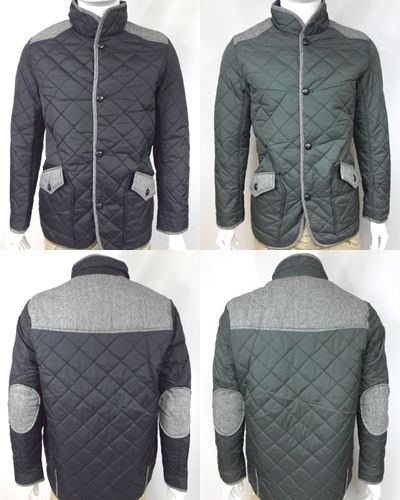 New Mens Jacket Quilted Designer Tweed Elbow Shoulder Patch Barbour s