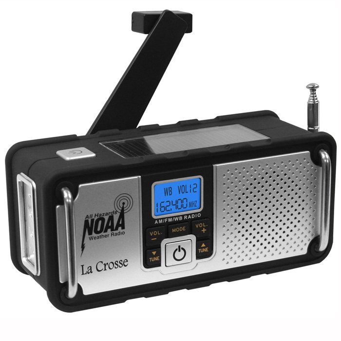 Solar Hand Crank Severe Weather Emergency Radio, from Brookstone