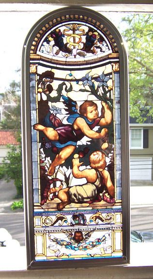 GLASSMASTERS STAINED GLASS LA FARGE CHERUBS Vanderbilt Home BILTMORE