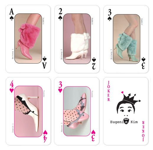 EUGENIA KIM SHOES rare playing cards Kim Kardashian Britney Spears