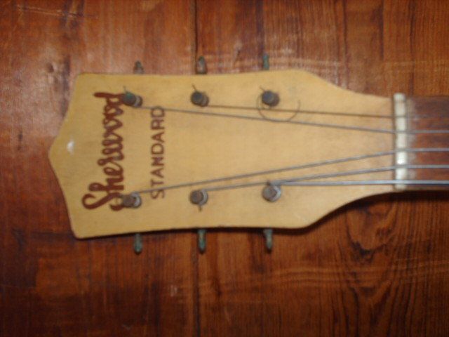 Antique Vintage Sherwood Standard Acoustic Guitar F Holes for Parts