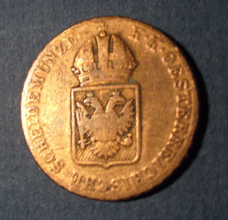  1876 Austrian Scheidemunze Ein Kreuzer Coin