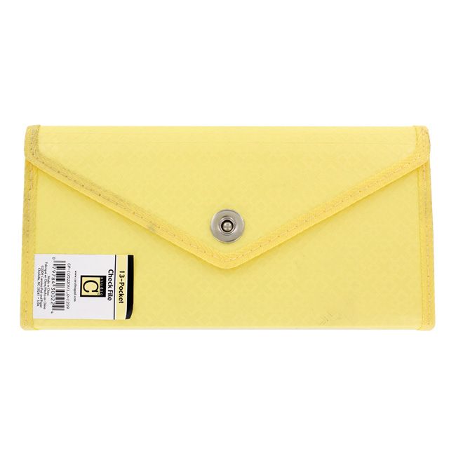 studio c 13 pocket expandable check file yellow