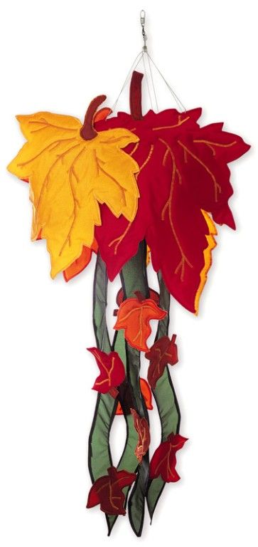 Fall Leaves Sculpted Windsock Wind Sock Windsocks