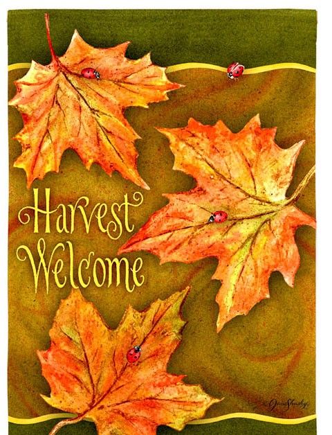 Harvest Welcome Leaves Autumn Garden Flag Mini Flags