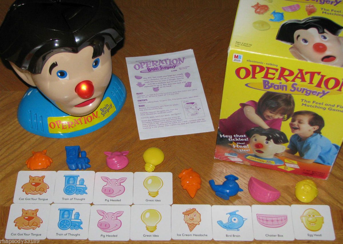 Talking OPERATION Brain Surgery feel & find matching game 2001 Hasbro on  PopScreen