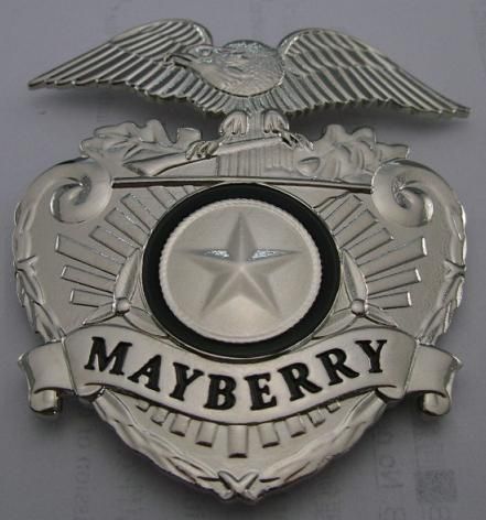 Mayberry Barney Fife Cap Badge with Free Patch Too Andy Griffith Show