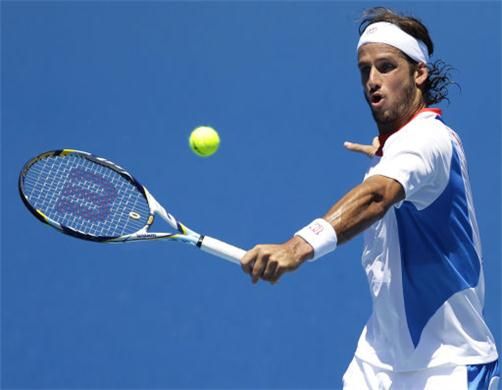   down Leonardo Mayer on the first day Australian Open 2012 123407