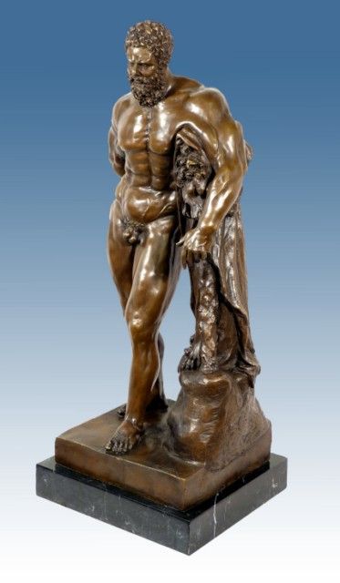 Greek Mythology Bronze Hercules Farnese Signed Glycon