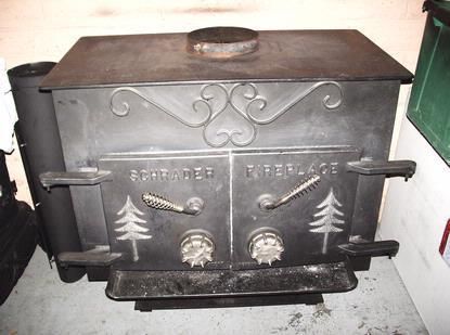 Schrader Fireplace Wood Stove Firebrick Lined Holds a 24 Log