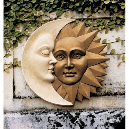 Moon Caressing Sun Celestial Balance Garden Wall Sculpture