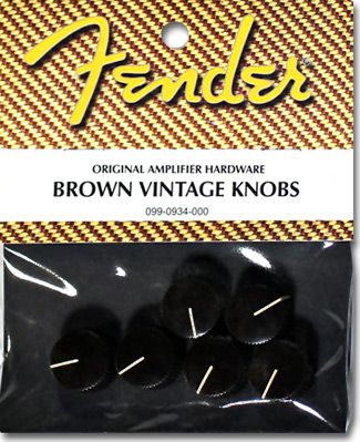 Genuine Fender ® Vintage Brown Amplifier Knobs (6 pack)   Brand