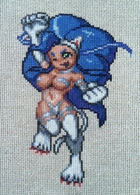 Darkstalkers Felicia Completed Cross Stitch Sprite