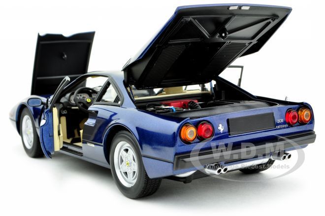  diecast car model of Ferrari 308 GTB Blue Elite Edition by Hotwheels