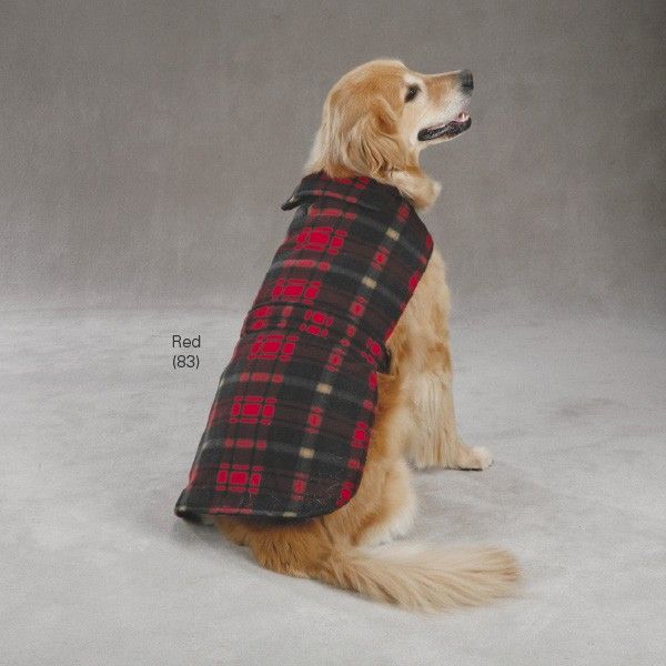 Casual Canine Plaid Red Dog Fleece Pet Puppy Sweatshirt Coat Jacket