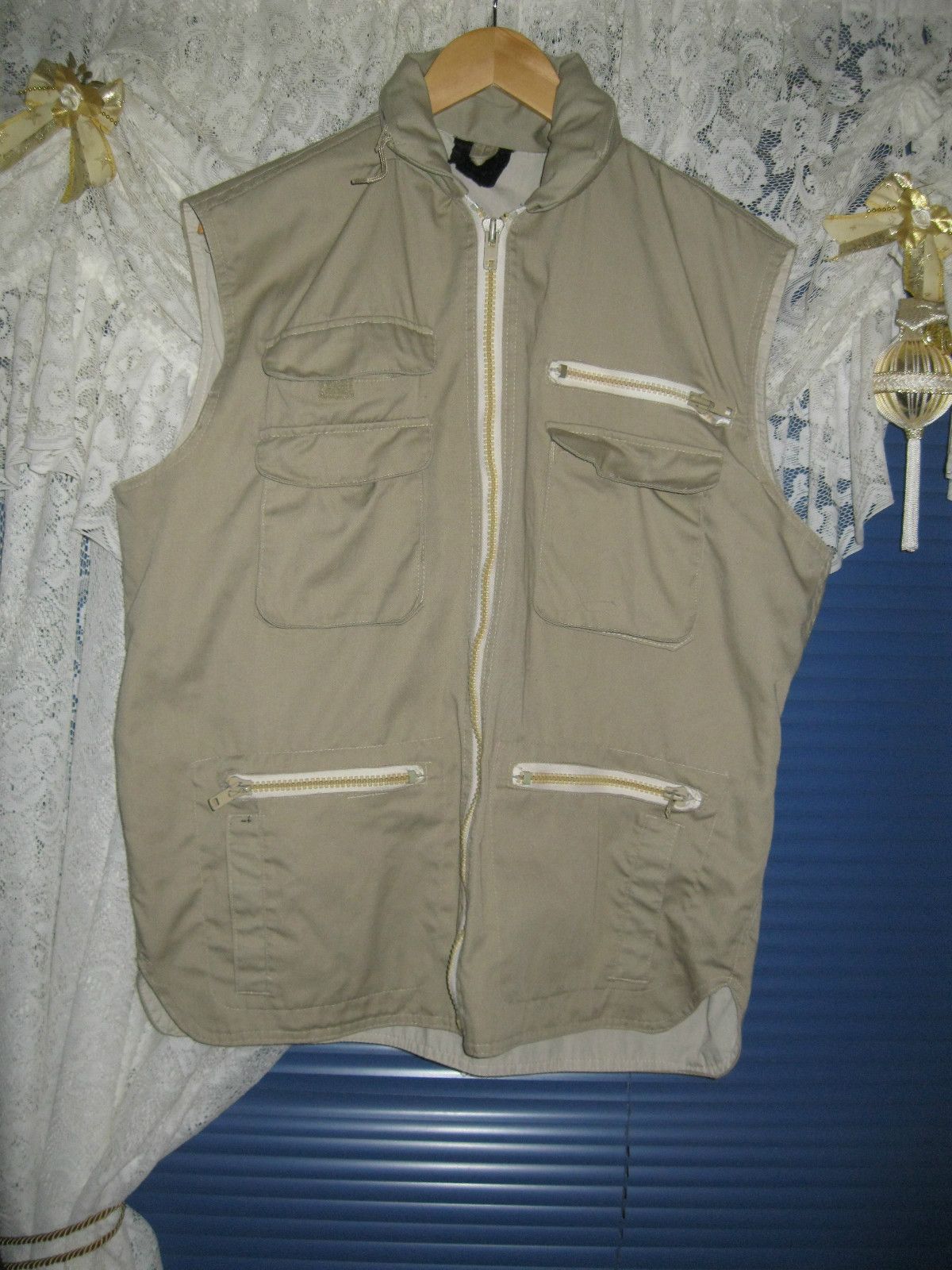 The Trade Fishing Hunting Vest Mens Womens L Zip Front Multi Pocket M