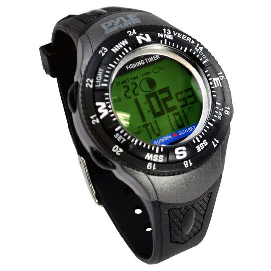  PFSH1   Digital Fishing Watch W/Moon Phases, Tides, Sunrise, Calendar