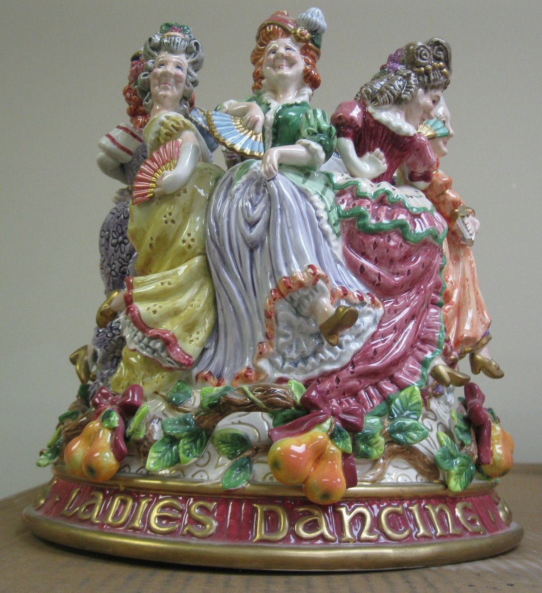 FITZ AND FLOYD 12 DAYS OF CHRISTMAS VASE 9 LADIES DANCING ITEM WITH 3