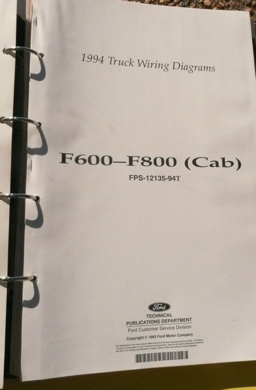 1994 Ford truck F600 F700 cab wiring diagrams origional