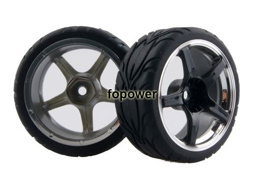4pcs RC Flat Run Tires Tyre Wheel Rim Fit HSP HPI 1 10 on Road Car