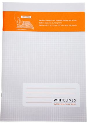 Whitelines Saddle Stitch Notebook Squared 8 3 x 11 7 A4