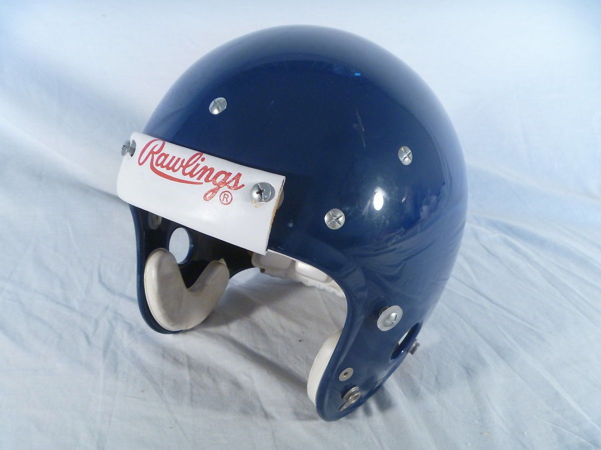 Vintage Rawlings RTS Football Helmet w Noodle Padding Plain Blue 7 1 8
