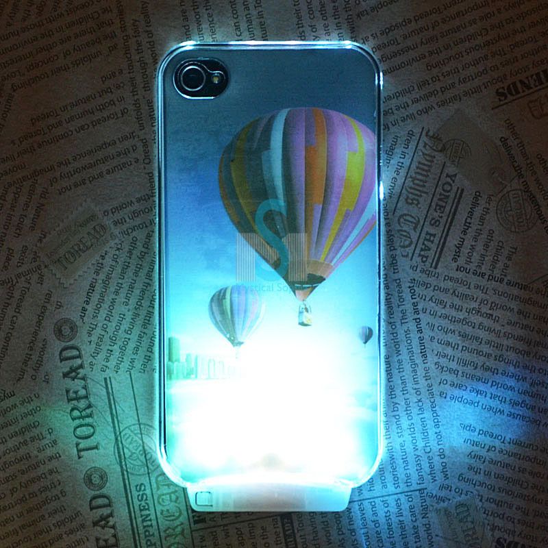 Fire Balloon LED Color Changed Sense Flash Light Case Cover for iPhone