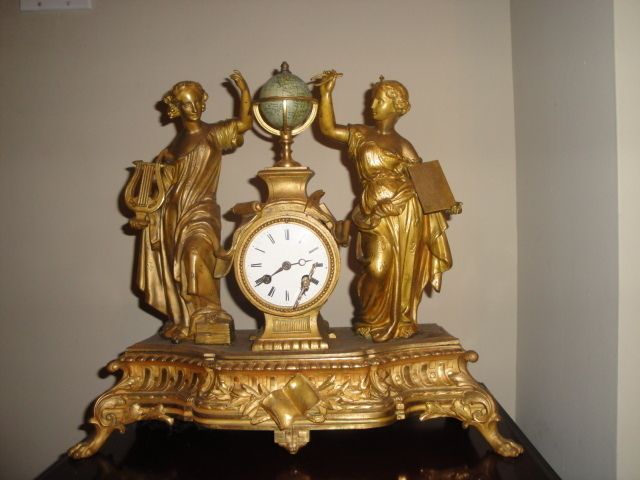 CA 1870 French Clock World Globe by J Forest