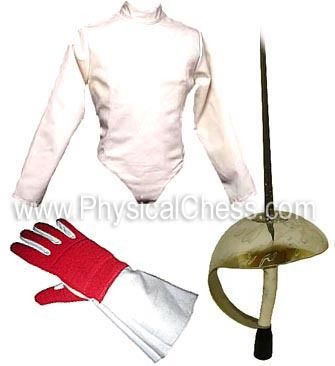 Fencing SCA Theatrical Glove Jacket Sword 3pcs Set New