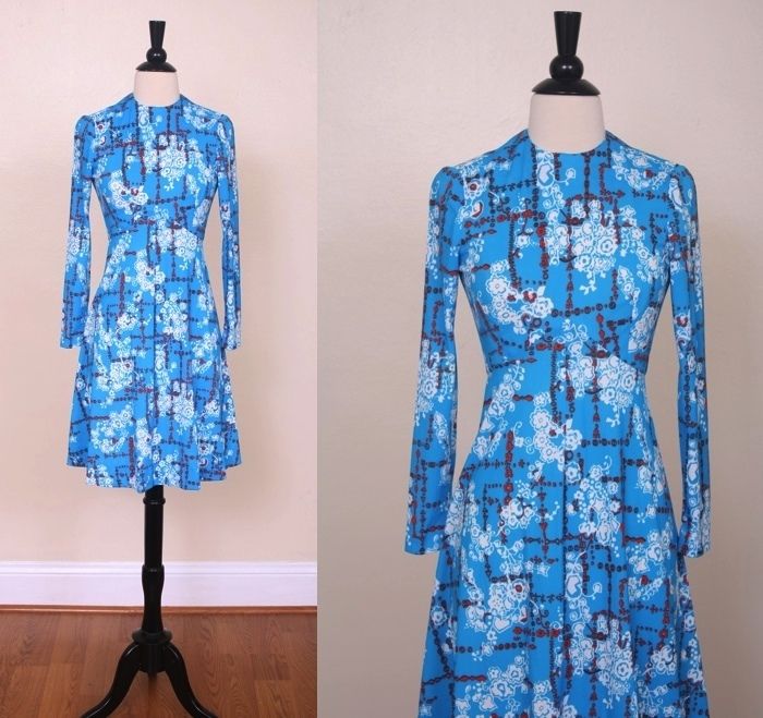 Anne Fogarty Vintage 60s Mod Abstract Asian Print Empire Waist Dress