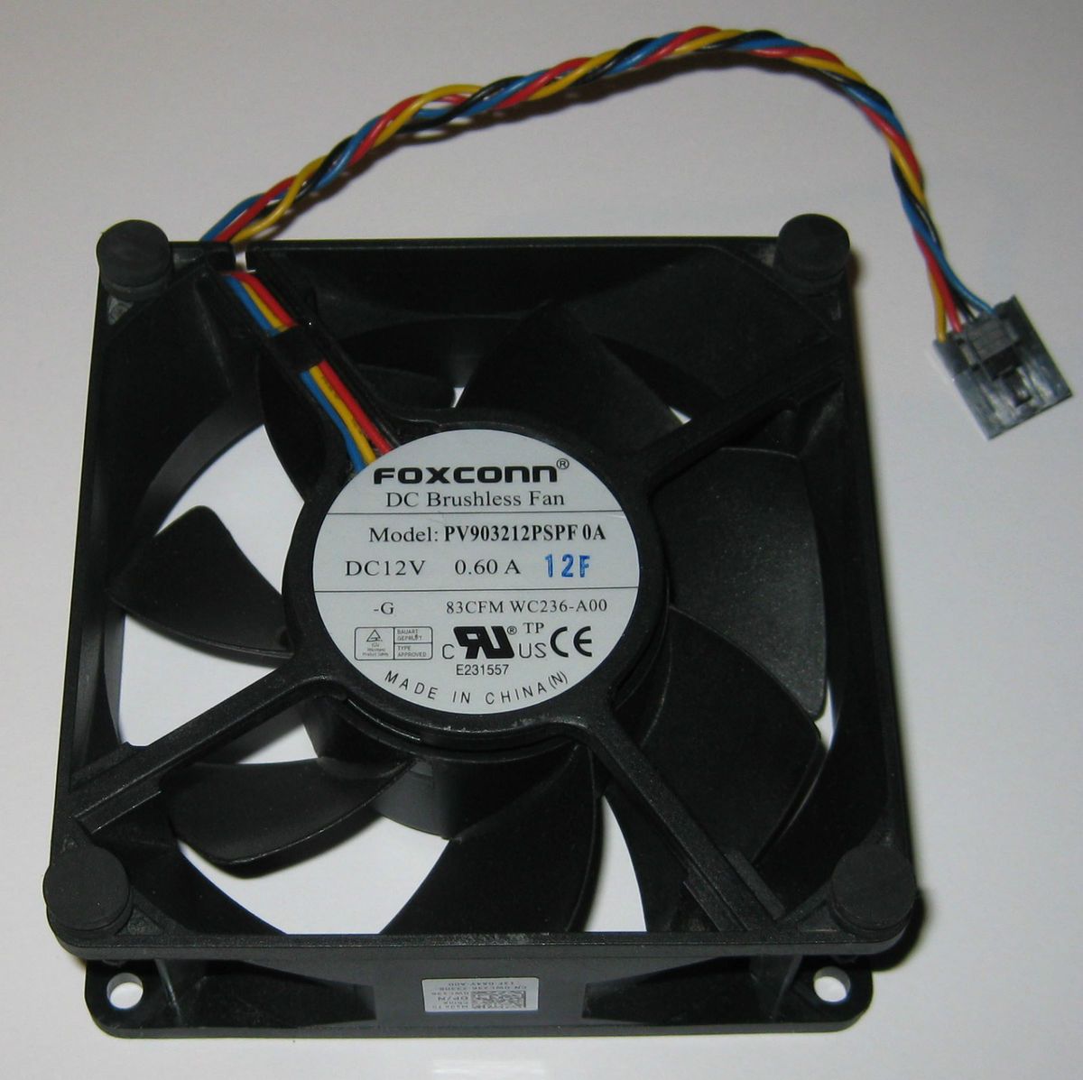 Foxconn 92 mm Computer Fan PV903212PSPF Dell Fan 4 Pin Connector