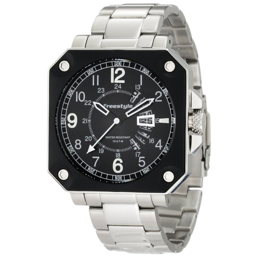 Freestyle 101165 Mens Trooper Luminous Black Dial Stainless Steel