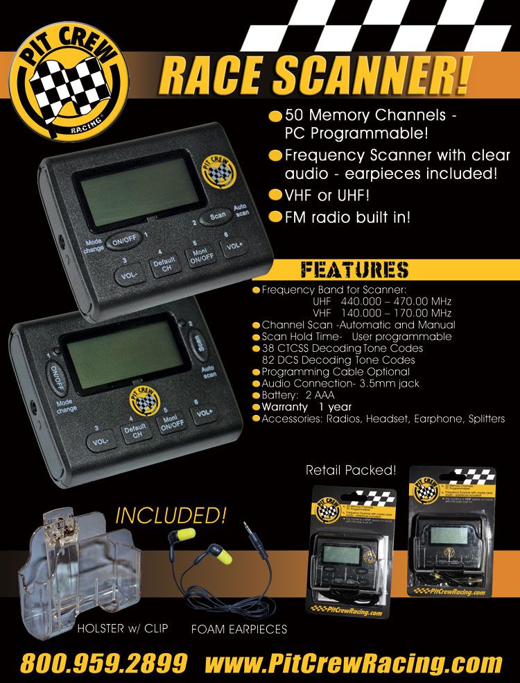 New VHF Pit Crew Scanner FM Radio Kit 2400 Frequencies 50CH Ham Racing