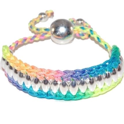  Bracelet Friendship Shamballa Curved Links Neon Friendship Bracelet