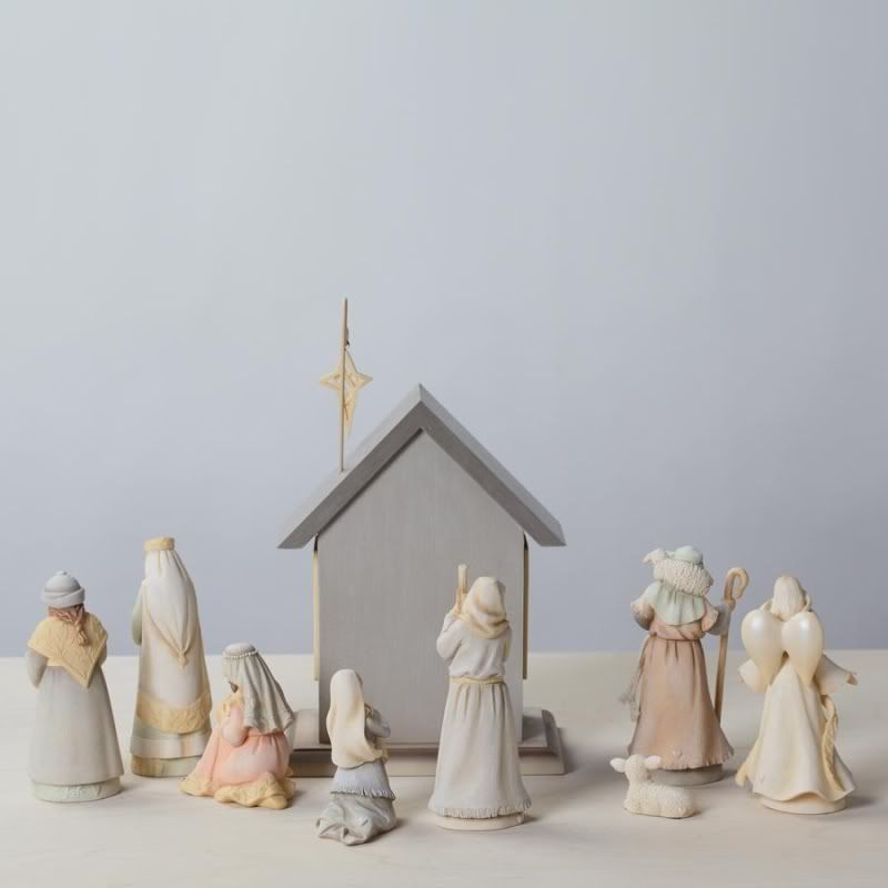 Foundations 9 Piece Nativity Figurine Set Stable Karen Hahn 4026922