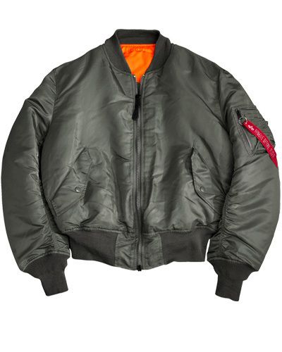 Alpha MA 1 Flight Bomber Jacket Gunmetal w Orange Lining s M L XL 2X