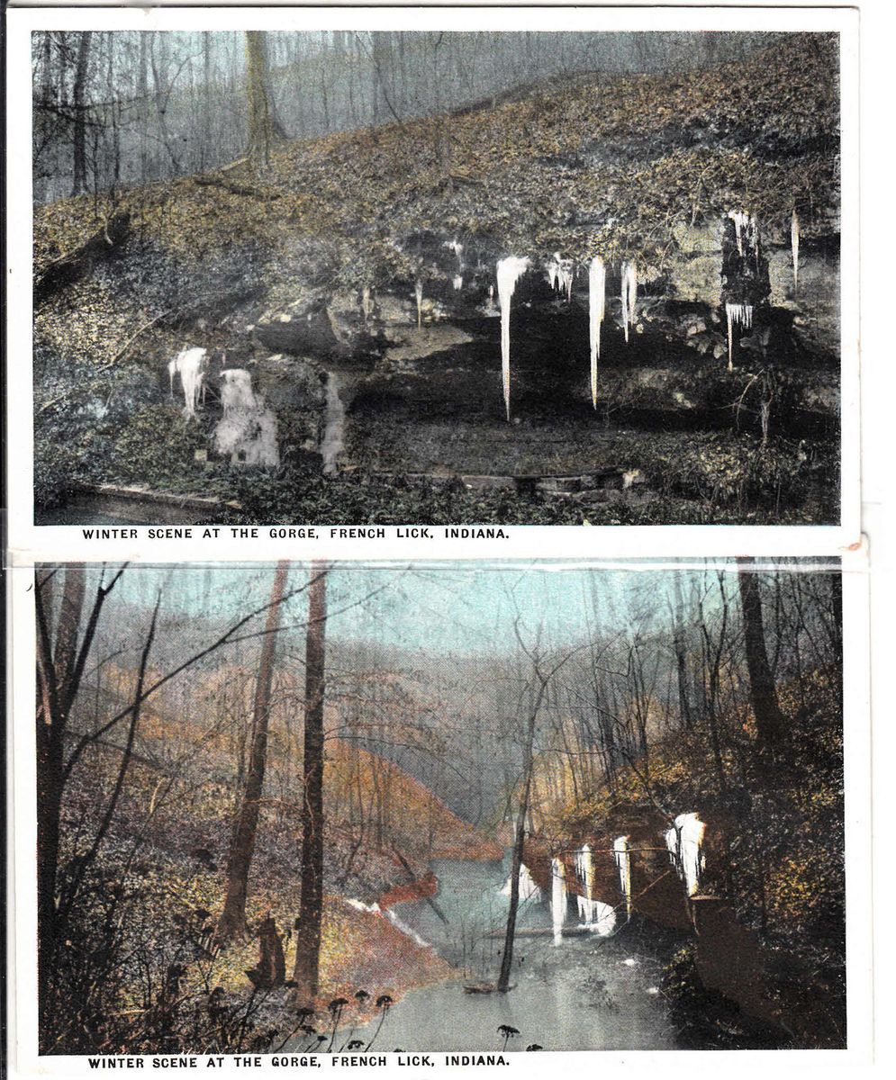 Vintage THE GORGE Winter Scene French Lick Orange County Indiana