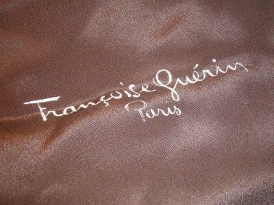 Auth. 100% pure Silk Scarf by Francoise Guerin PARIS BROWN WRAP