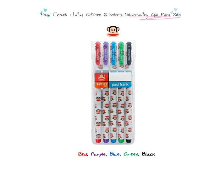 Paul Frank Julius 0 38mm 5Colors Neutrality Gel Rollerball Pens Set