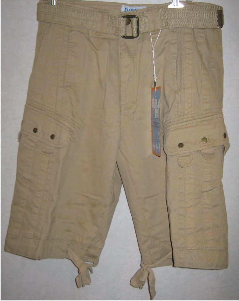 Mens Franky Max Khaki Cargo Shorts