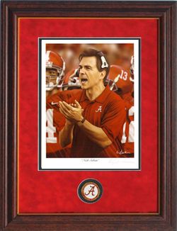 Alabama Football Nick Saban Framed Greg Gamble Print