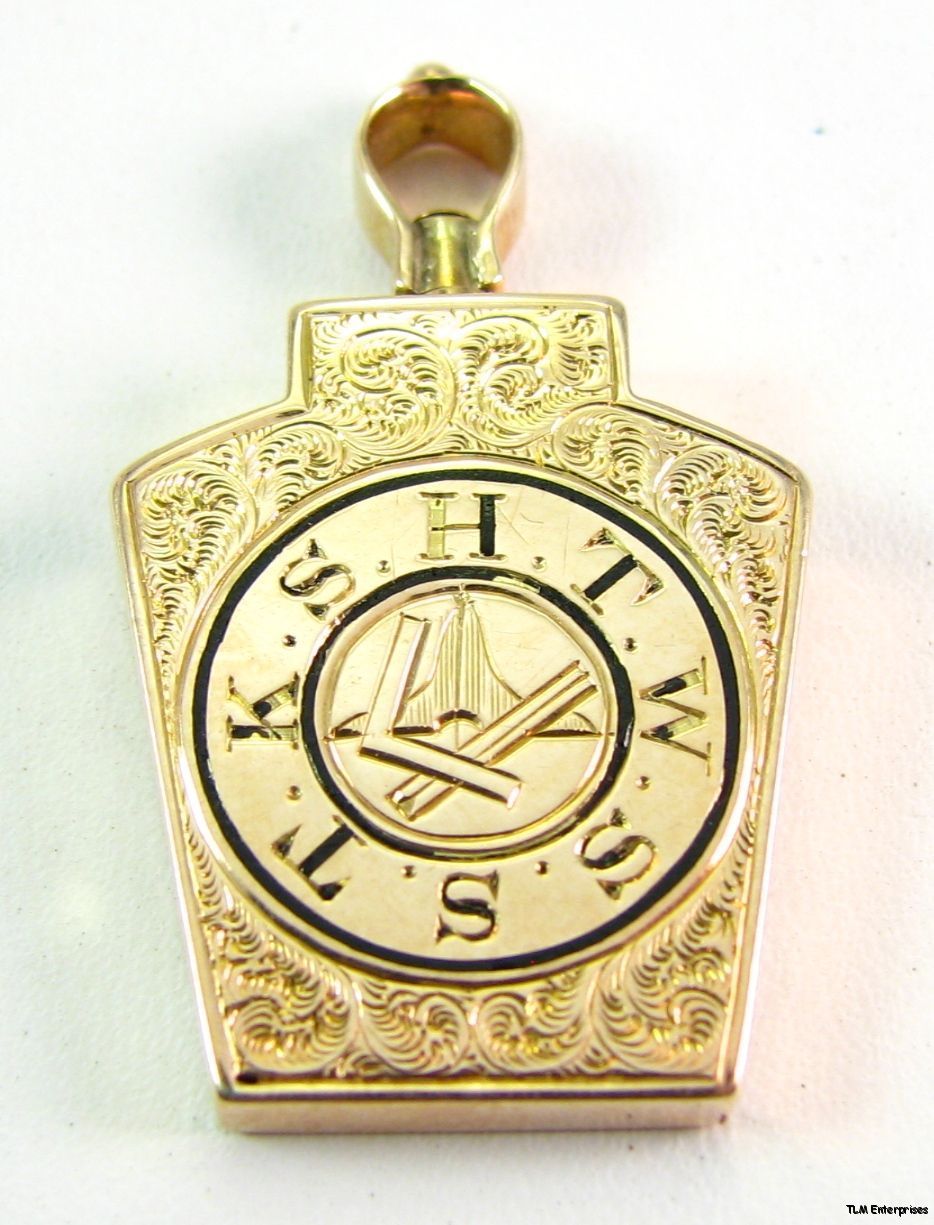 MARK MASON Royal Arch   12k Yellow GOLD Antique Scrollwork FOB