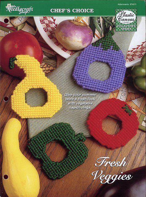 Fresh Veggies Napkin Rings Vegetables P Canvas Pattern