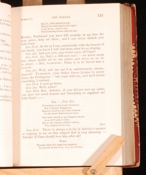 details a collection of sheridan s plays in a fine binding includes