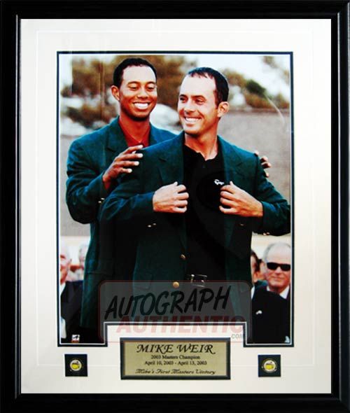 Mike Weir Tiger Woods Green Jacket 8x10 Museum Framed